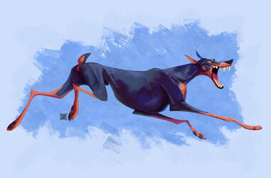 Dobermann Painting