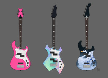 Bass guitar designs for my character Martin