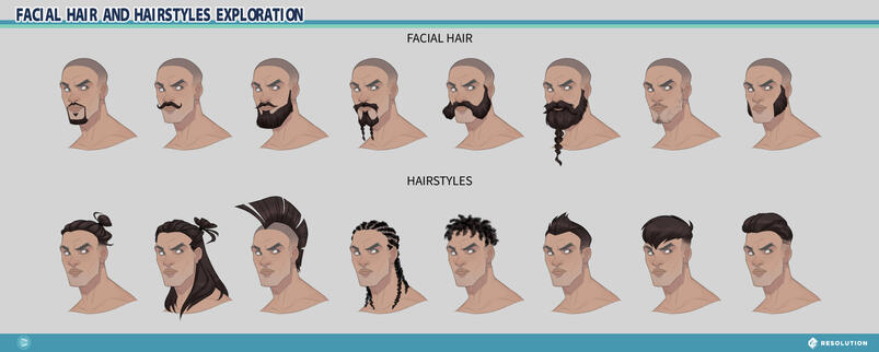 Facial hair & hairstyles exploration